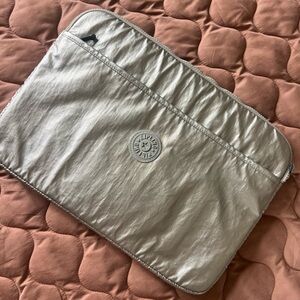 Kipling Silver Chrome laptop case bag